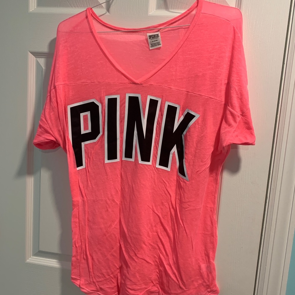 thin pink t shirt